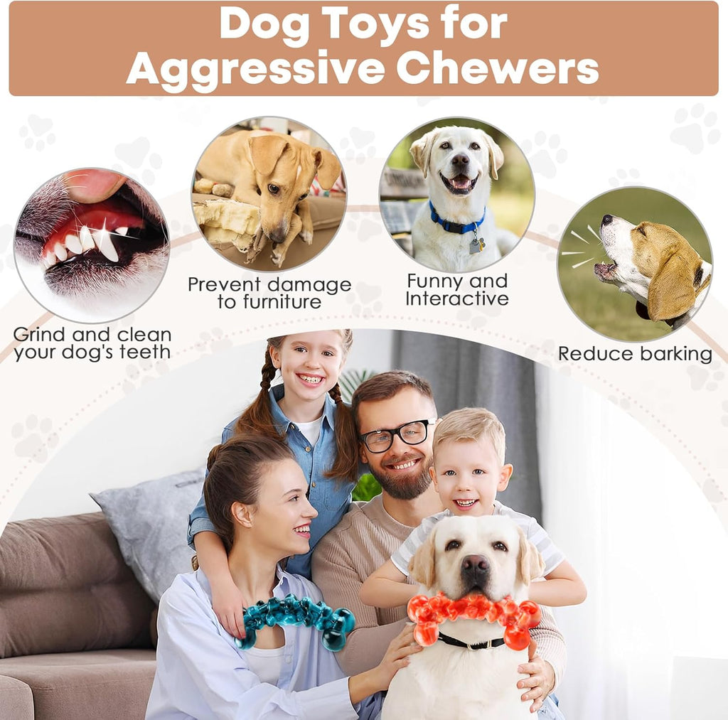 Dog Chew Toys for Aggressive Chewers - 2 Pack Indestructible Teeth Cleaning Chew Toys to Keep Them Busy for Me - view 5