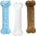Nylabone New Puppy Starter Kit, Chew Toys & Natural Chew Treat for Puppies, Puppy Enrichment Teething Toys, Bl