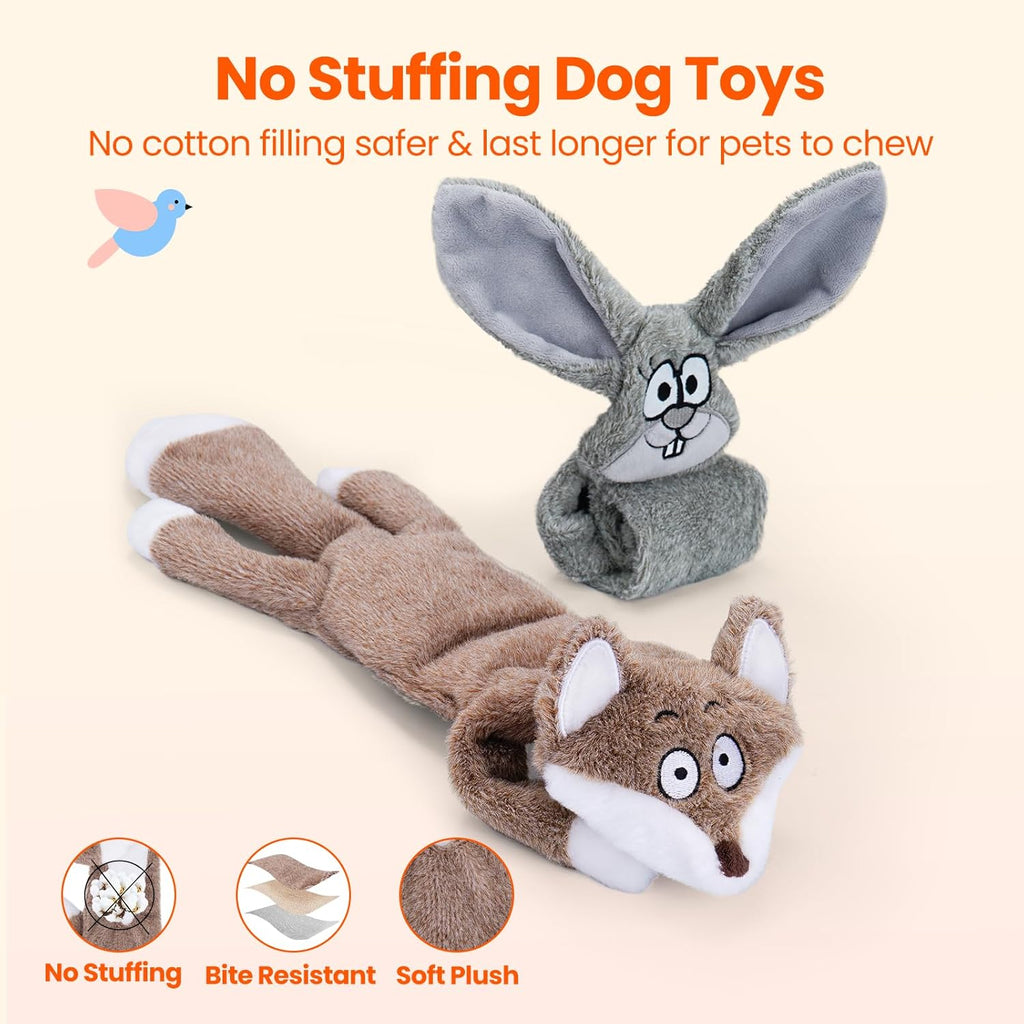 HGB No Stuffing Dog Toys for Aggressive Chewers, Squeaky Crinkle Plush Dog Toys to Keep Them Busy & Puppy Teet - view 3