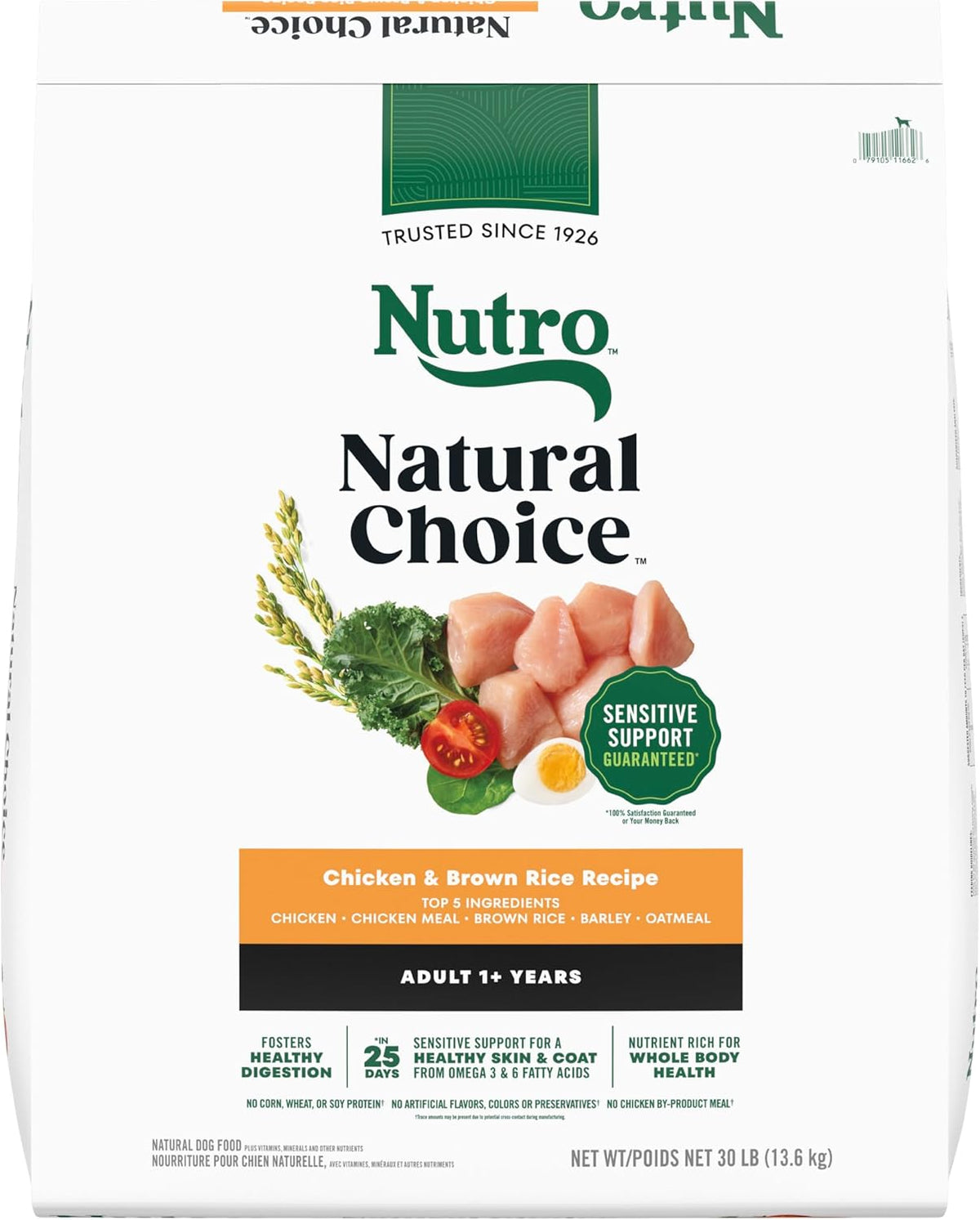 Nutro Natural Choice Adult Dry Dog Food, Chicken & Brown Rice Recipe, 30 lb. Bag