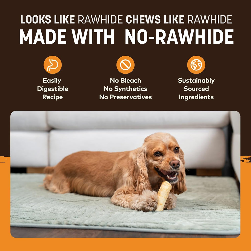 Earth Animal No Hide Chews - Long Lasting Rawhide Free Small Dog Chews Rolls, Chicken - 6 Count - view 5