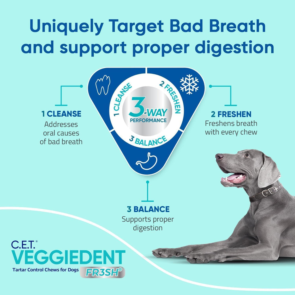Virbac C.E.T. VEGGIEDENT FR3SH Tartar Control Chews for Dogs, Medium, Beef, 1.6 pounds - view 5