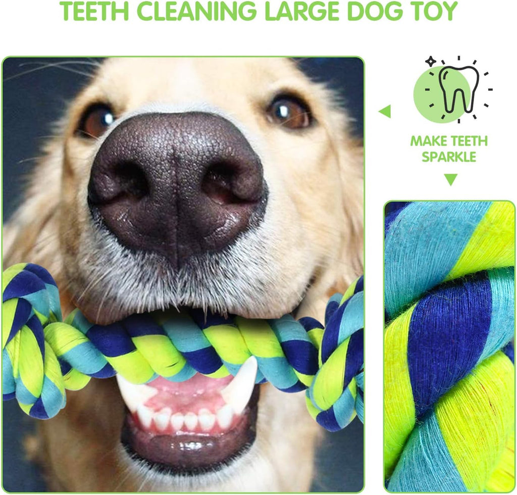SHARLOVY Large Tough Chew Toys for Aggressive Chewers Large Breed,Heavy Duty Dental Rope Toys Kit for Medium D - view 4