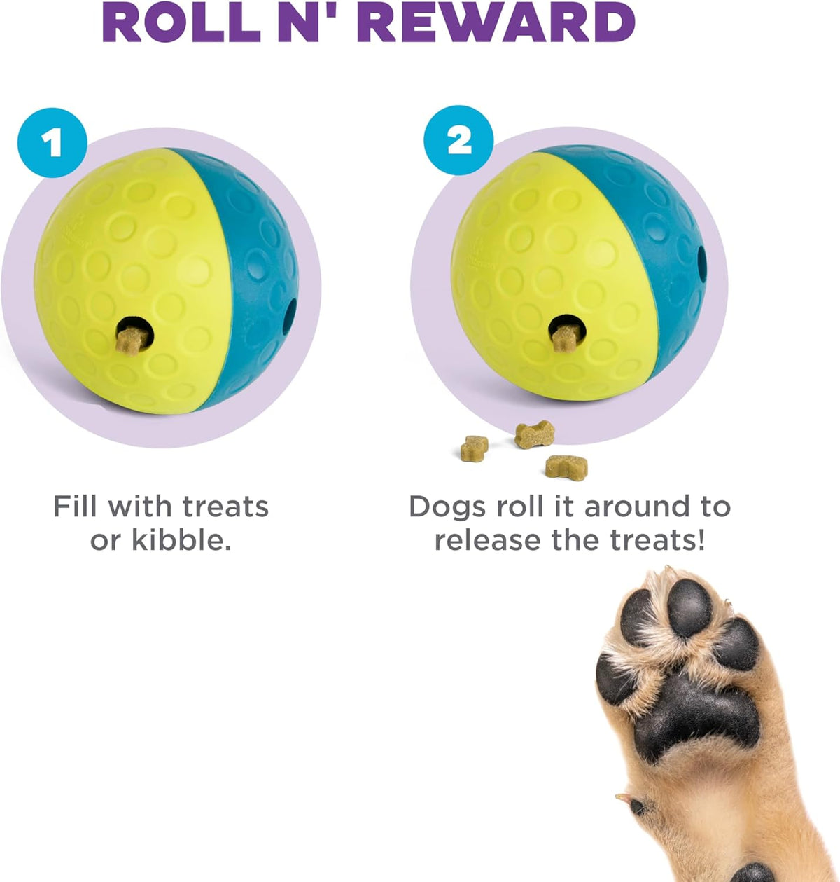 Outward Hound by Nina Ottosson Treat Tumble – Interactive Food-Dispensing Dog Puzzle Ball, Level 1 Beginner, S - view 4