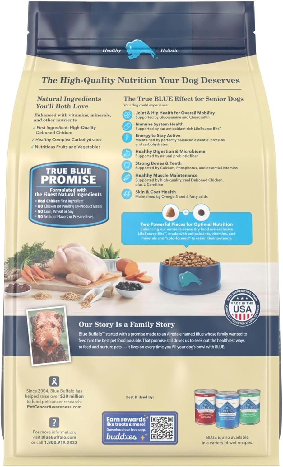 Blue Buffalo Life Protection Formula Senior Dry Dog Food, Supports Joint Health and Mobility, Made with Natura - view 2