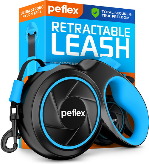 16.4 ft Retractable Dog Leash for Dogs 10–100 lbs - Heavy Duty Tape Leash with Strong Nylon Tape - 360° Swivel
