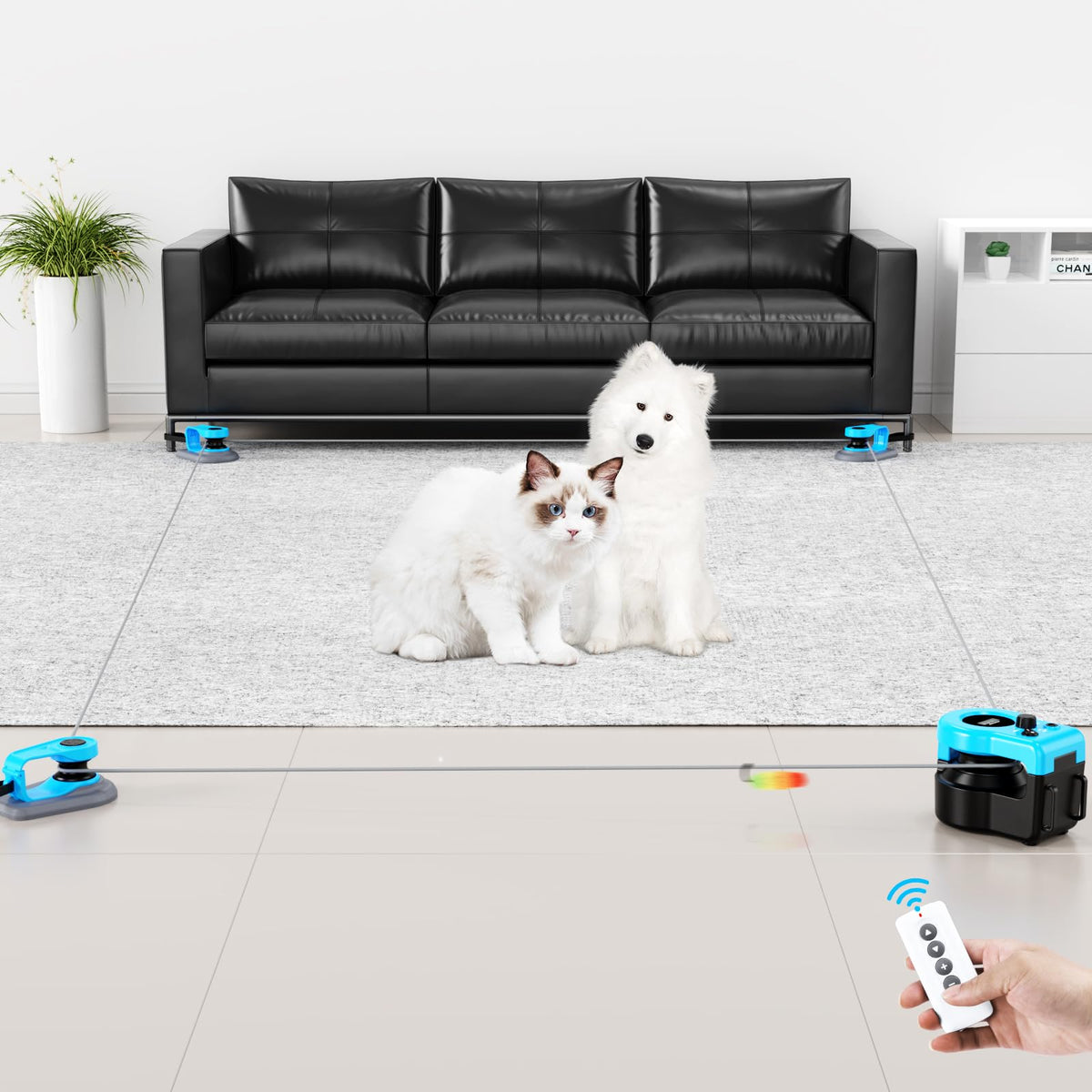 Interactive Cat Toy for Indoor Cats, Auto/Remote Control DIY Cat Mouse Hunting Treadmill Keep Bored Kitten Pup