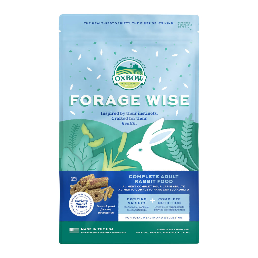 Oxbow Forage Wise Adult Rabbit Food, Engaging Variety Diet with Complete Nutrition in Every Piece, Timothy Hay