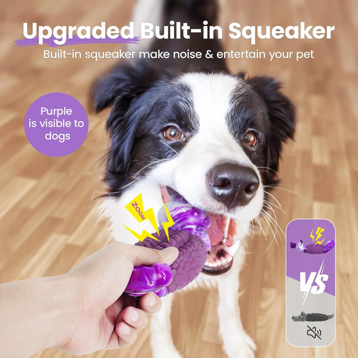 Tough Dog Chew Toys for Aggressive Chewers, Squeaky Indestructible Dog Toy for Large Dogs to Keep Them Busy &  - view 3