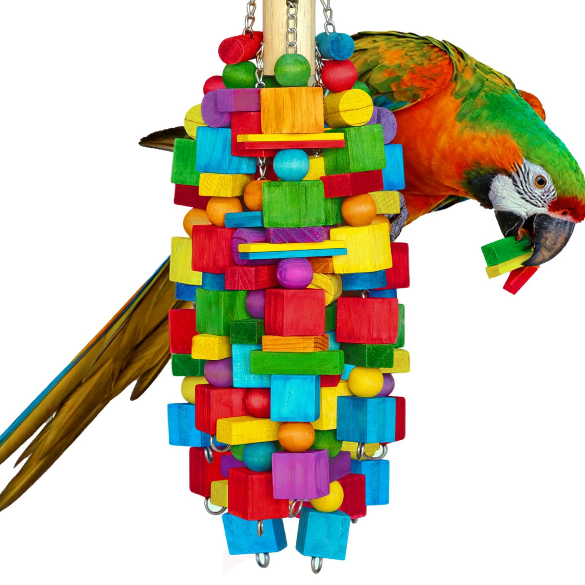 Extra Large Bird Toys for Macaws, Cockatoos - 21.6'' Heavy Duty Natural Parrot Toys for Chewing Foraging with 