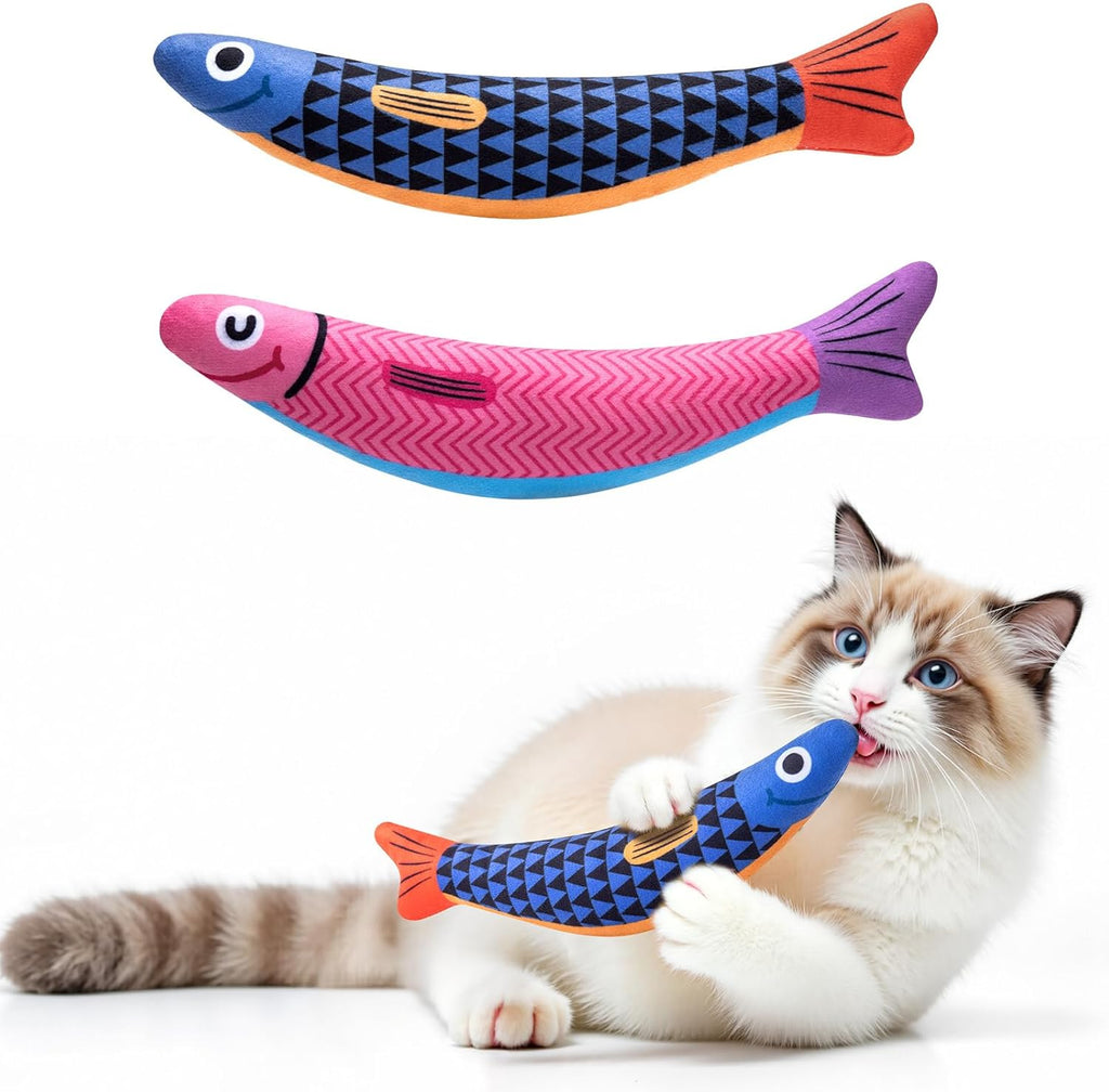 Cat Toys with[5000mg A+Natural Catnip &Silvervine] [Baby Grade] Interactive Soft Chew Kicker Cat Toys for Indo