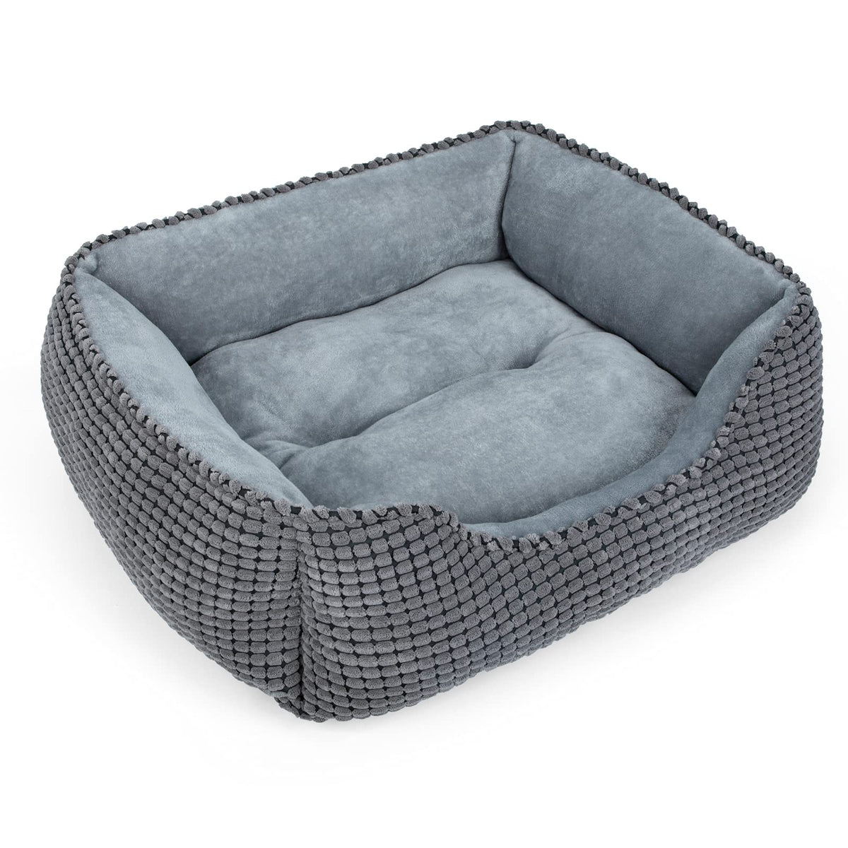 MIXJOY Dog Bed for Large Medium Small Dogs, Rectangle Washable Sleeping Puppy Bed, Soft Calming Cat Beds for I