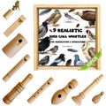 ZDH 9-Piece Wooden Bird Call Set – Handcrafted Bird-Call in Acrylic Wooden Box for Birdwatchers, Nature Lovers