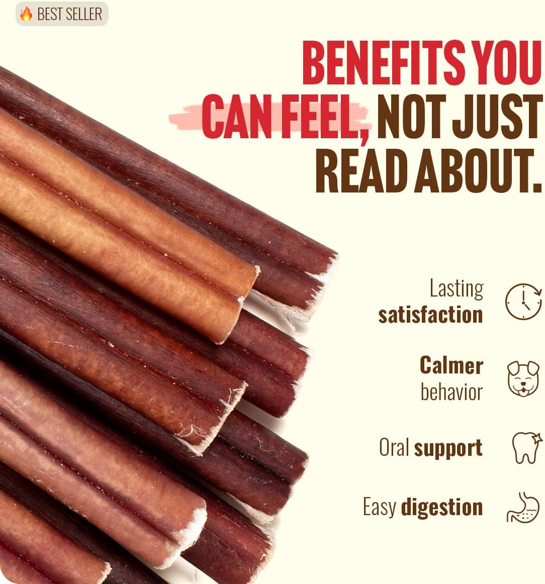 Natural Farm Odor-Free Bully Sticks (6 Inch, 25 count),1.3 lb. Bag, Fully Digestible 100% Beef Pizzle Chews,Gr - view 6