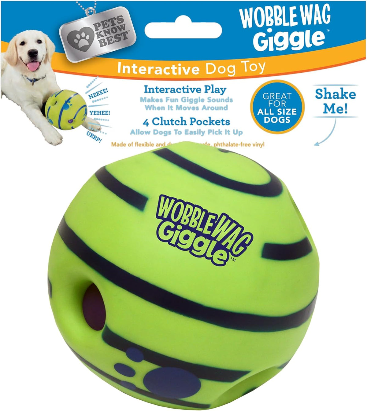 Wobble Wag Giggle Ball | Rolling Enrichment Toy for Fun Playtime, Interactive Play for Indoor or Outdoor, Keep