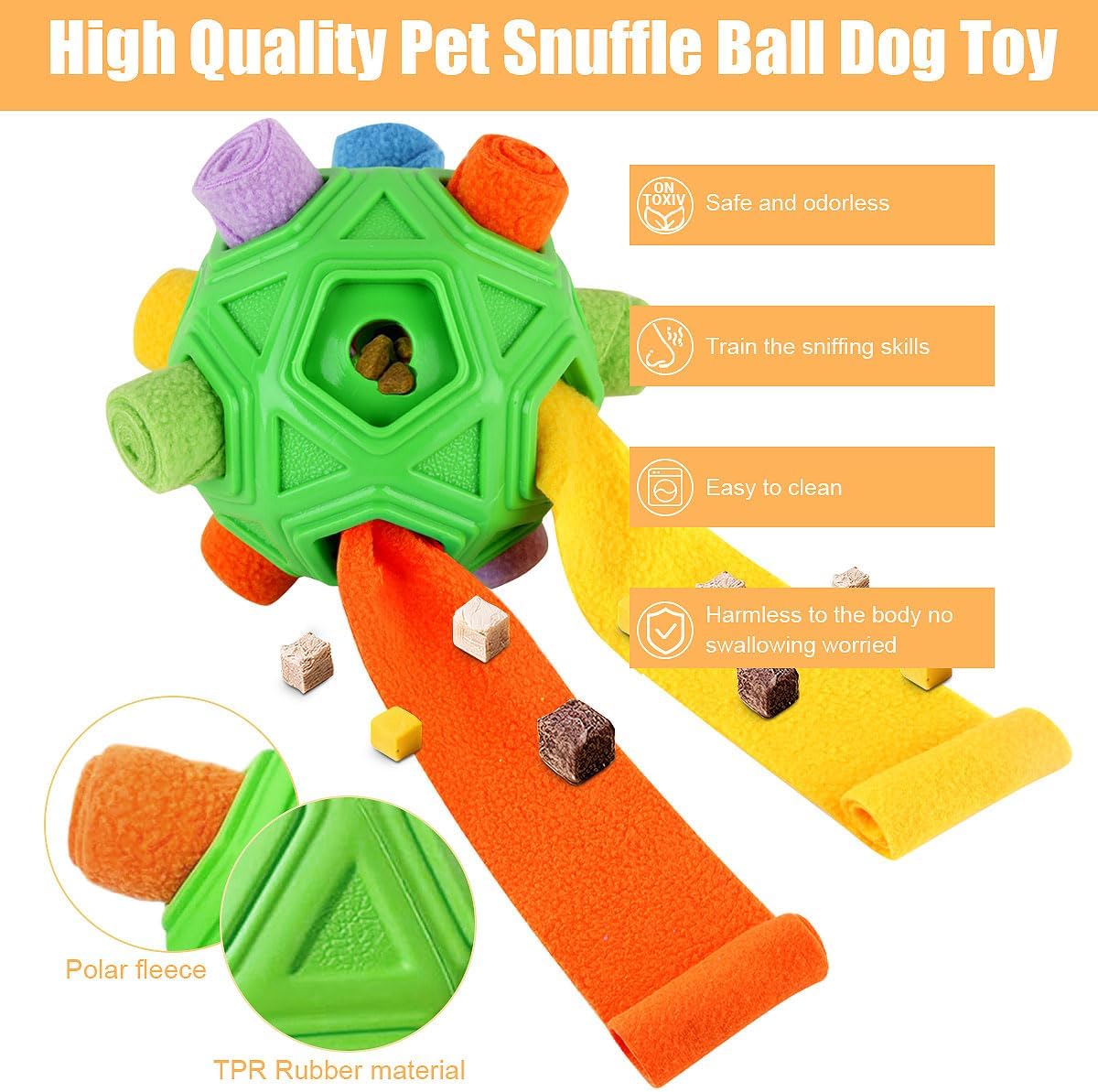 Dog Snuffle Ball-Interactive Puzzle Dog Toys Encourage Natural Foraging Skills Slow Feeder for Training and St - view 2