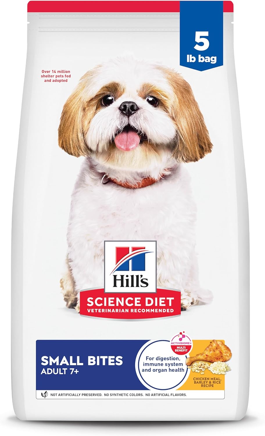 Hill's Science Diet Adult 7+, Senior Adult 7+ Premium Nutrition, Small Kibble, Dry Dog Food, Chicken, Brown Ri
