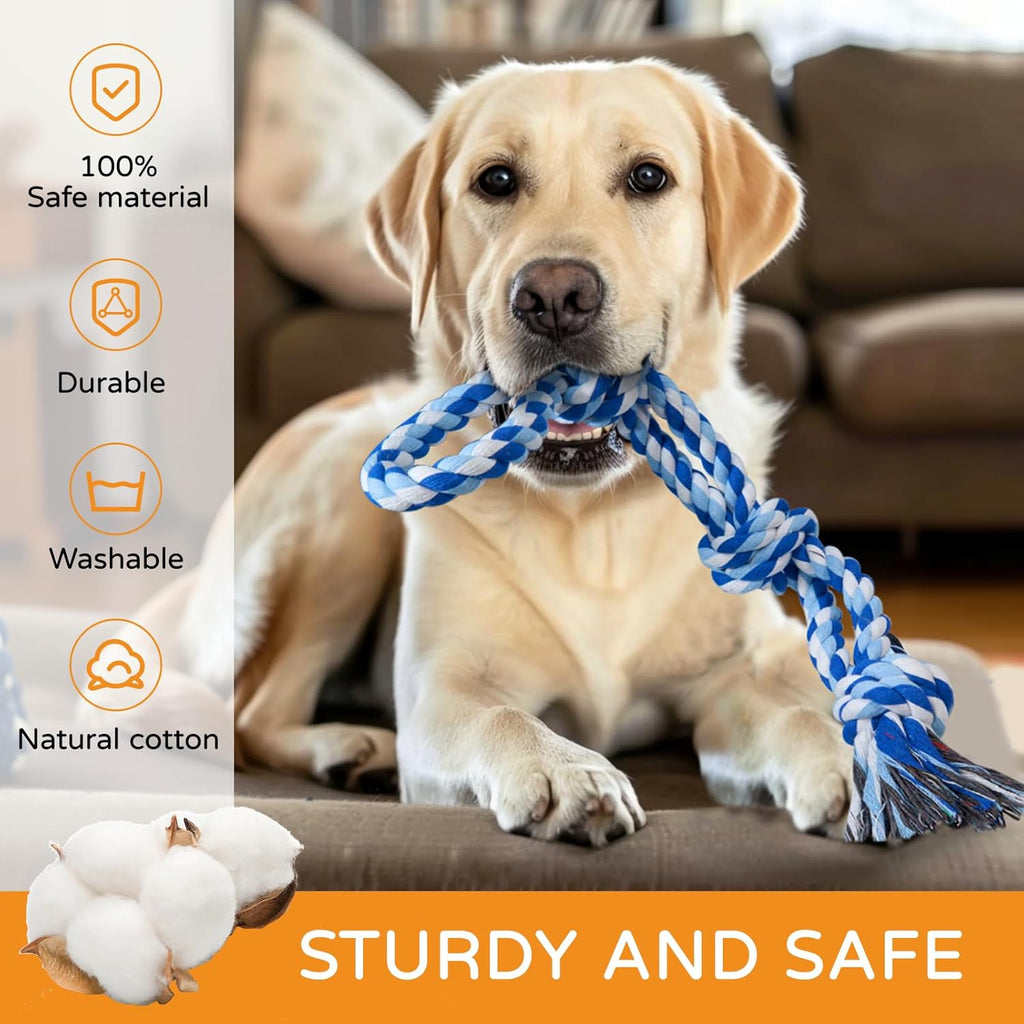 TLAZZ 2 Pack Dog Rope Toys for Medium Large Breed, Nearly Indestructible Dog Chew Toys for Aggressive Chewers, - view 3