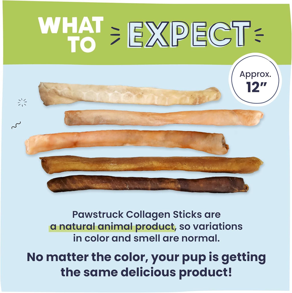 Pawstruck Natural Large 12" Beef Collagen Sticks for Dogs – Long-Lasting Rawhide Alternative, High Protein Tre - view 7