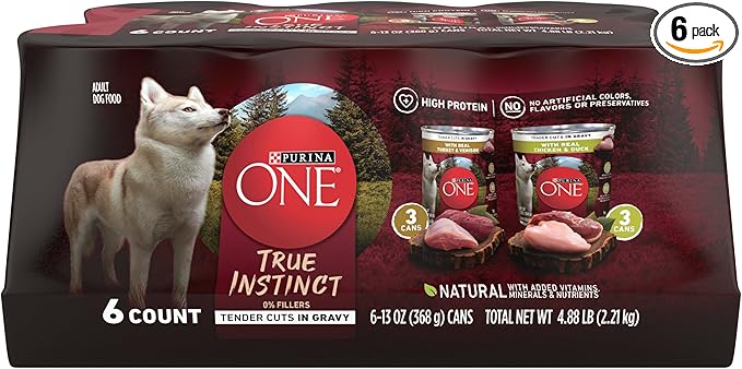 Purina ONE True Instinct Tender Cuts in Gravy with Real Turkey and Venison, and with Real Chicken and Duck Hig