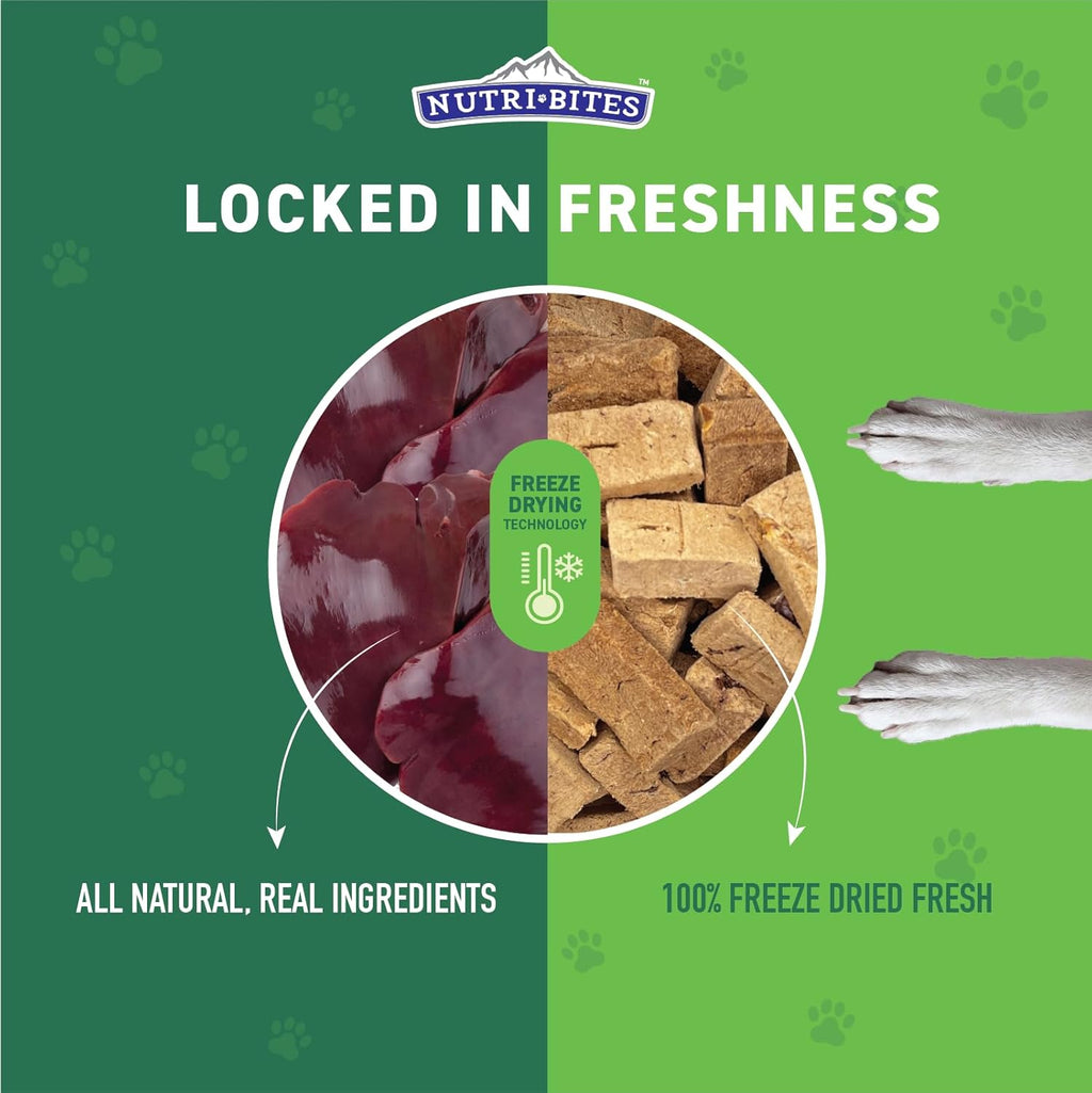 Nutri Bites Freeze Dried Beef Liver Dog & Cat Treats | Healthy Pet Training Treats or Food Topper | All Natura - view 3