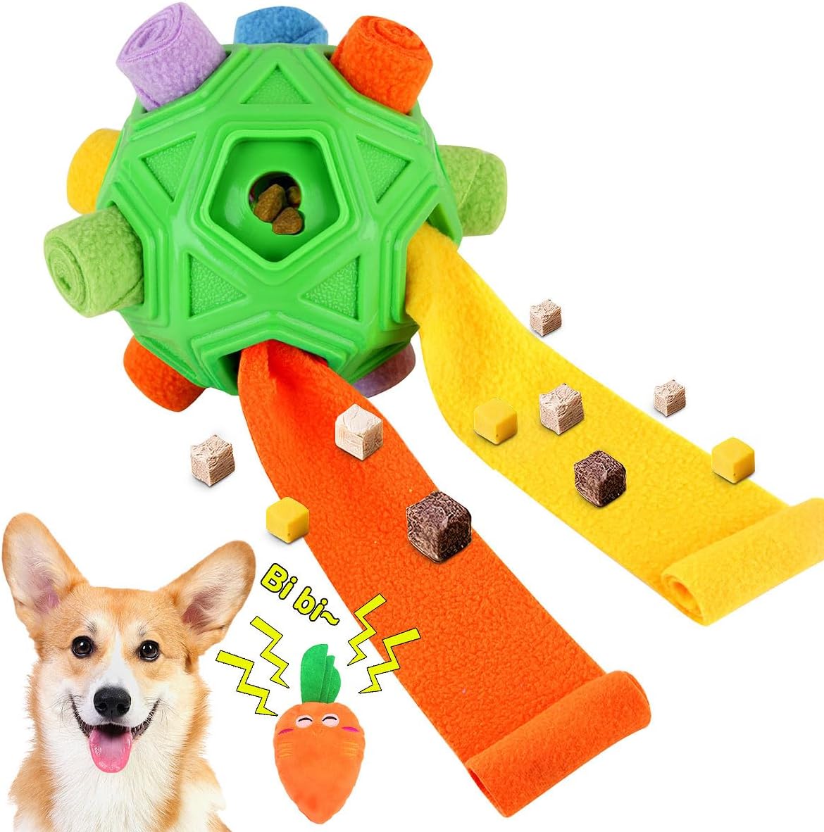 Dog Snuffle Ball-Interactive Puzzle Dog Toys Encourage Natural Foraging Skills Slow Feeder for Training and St