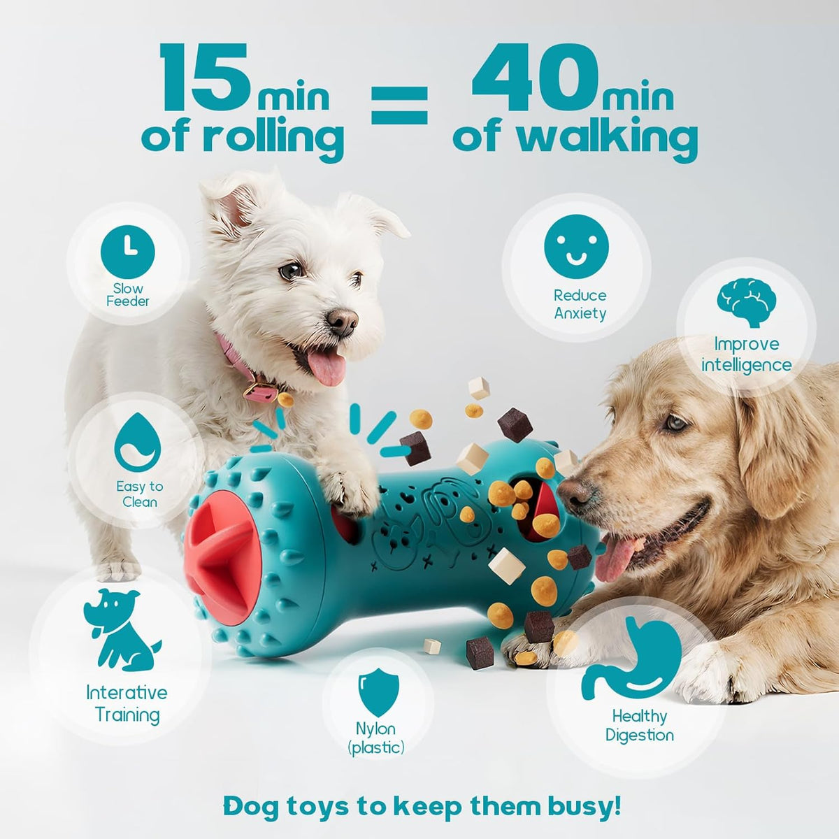 knitly Interactive Dog Toys, Adjustable Treat Dispensing Toy to Keep Them Busy, Dog Enrichment for Brain Stimu - view 2