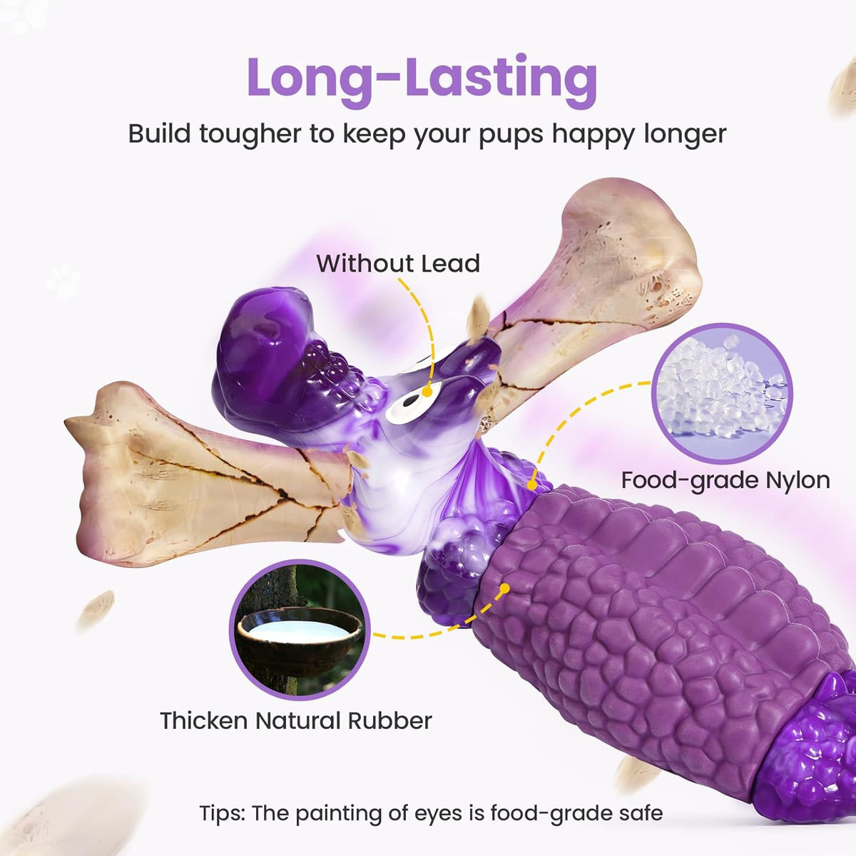 Tough Dog Chew Toys for Aggressive Chewers, Squeaky Indestructible Dog Toy for Large Dogs to Keep Them Busy &  - view 4