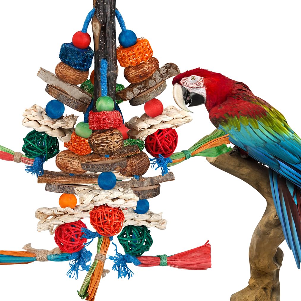 Bird Toys,Parrot Toys Exciting Chewing Fun for Parakeets,Cockatiels,Conures,Lovebirds,African Gray Cockatoos A