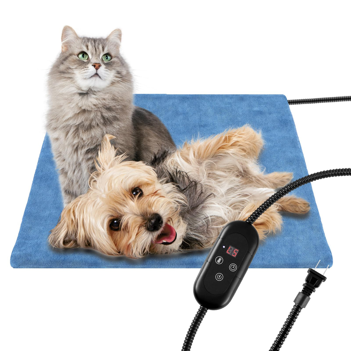 Pet Heating Pad for Cats Dogs Indoor Outdoor Waterproof Electric Heated Pads Mat with Stainless Chew Resistant