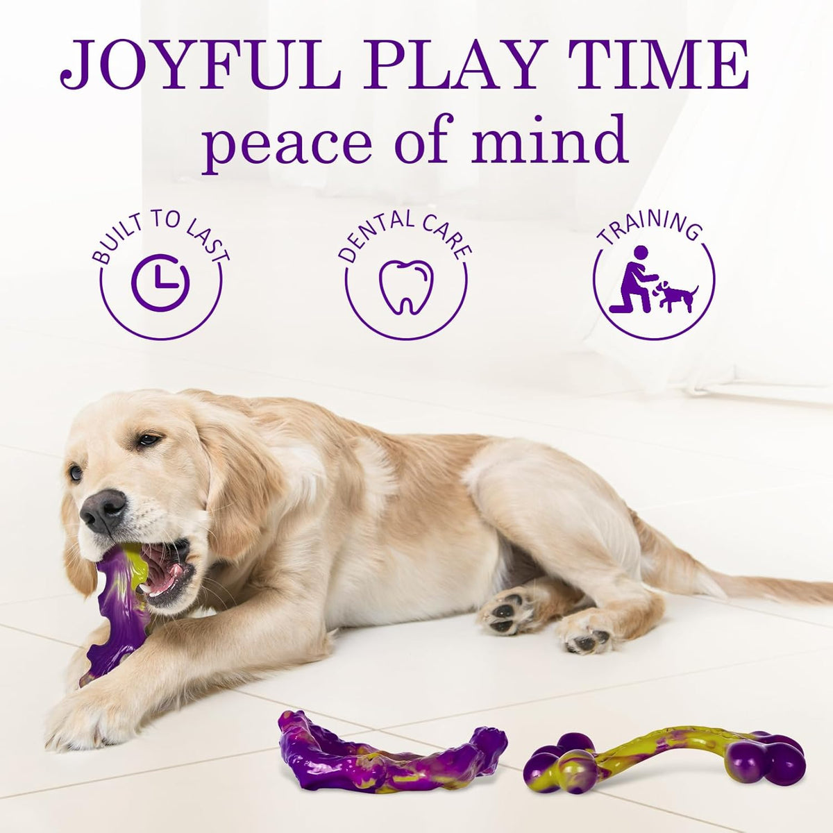 Tough Dog Toys for Aggressive Chewers 3 Pack, Indestructible Dog Toy for Large Dogs, Bacon Flavored, Keeps Dog - view 7