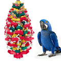 Bird Toys for Large Parrots Colorful Natural Wood Block Parrots Chew Foraging Toys for Bird Cages Cockatoos, M