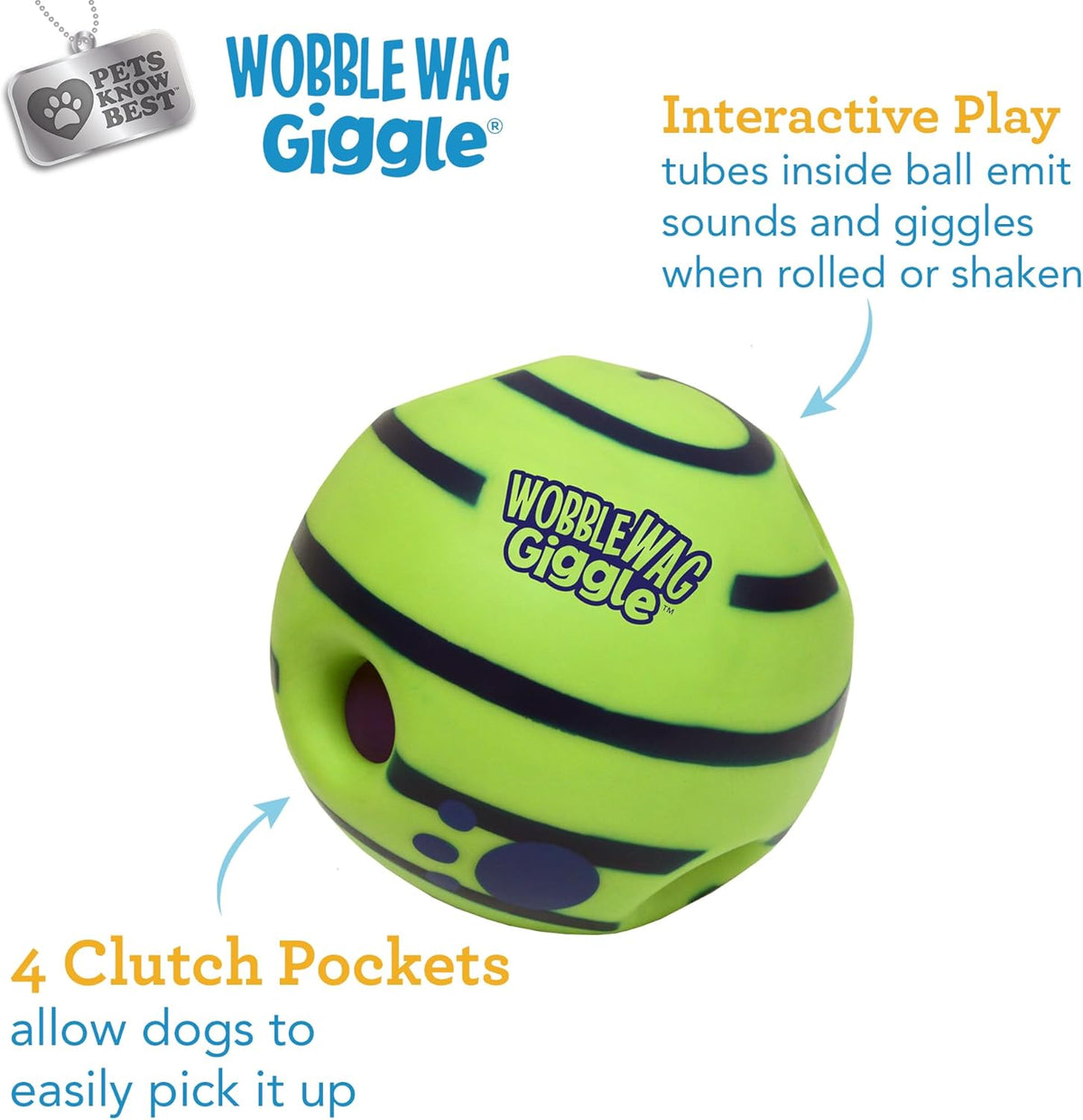 Wobble Wag Giggle Ball | Rolling Enrichment Toy for Fun Playtime, Interactive Play for Indoor or Outdoor, Keep - view 3