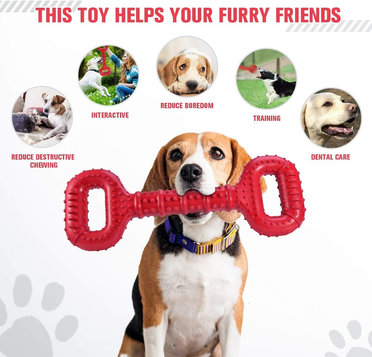 Feeko Dog Toys for Aggressive Chewers Large Breed, 15 inch Interactive Long Lasting Dogs Toy with Convex Desig - view 3