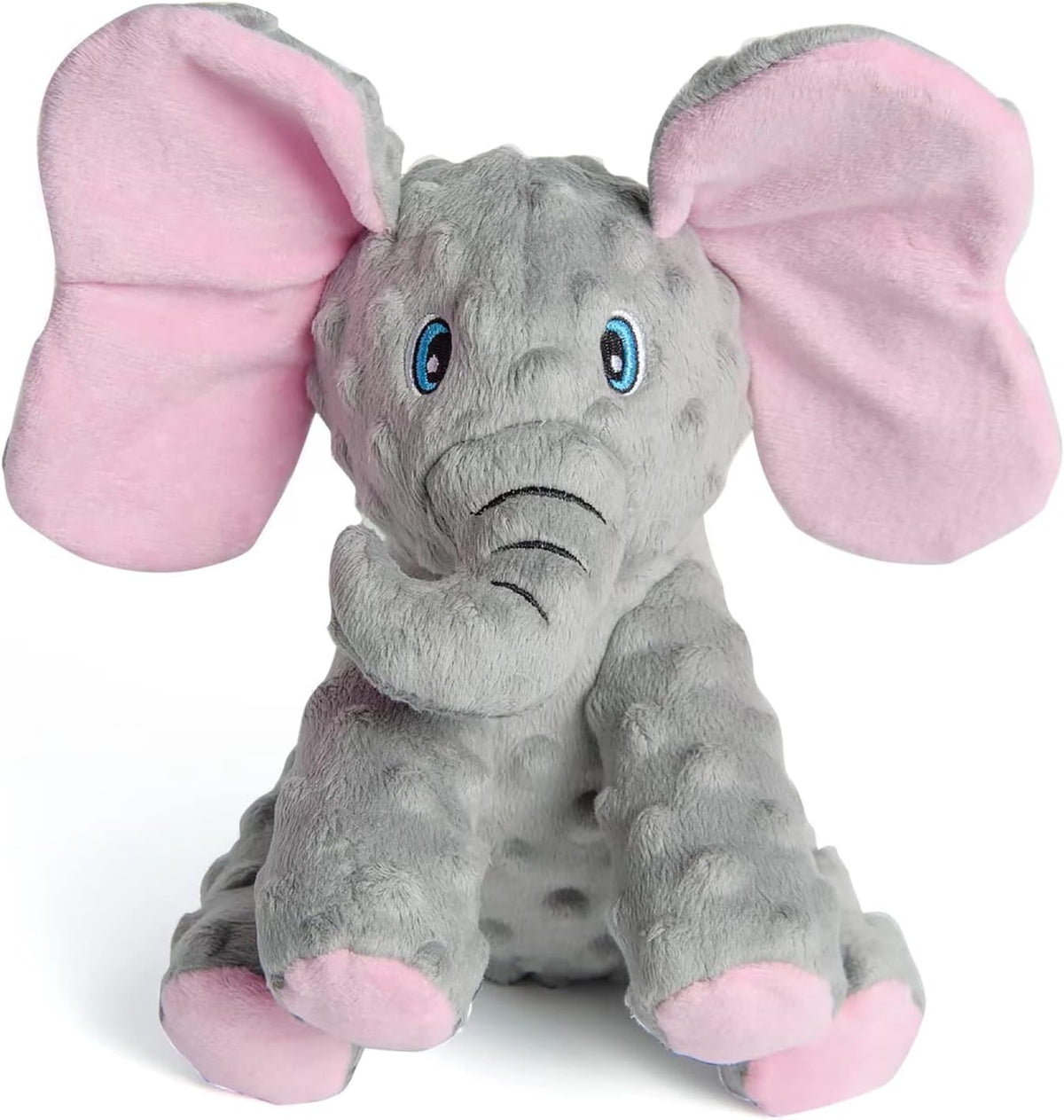 DODODOLA Dog Toys Puppy Toys Cute Squeaky Elephant Dog Toy with Crinkle Paper Stuffed Plush Animal to Keep The