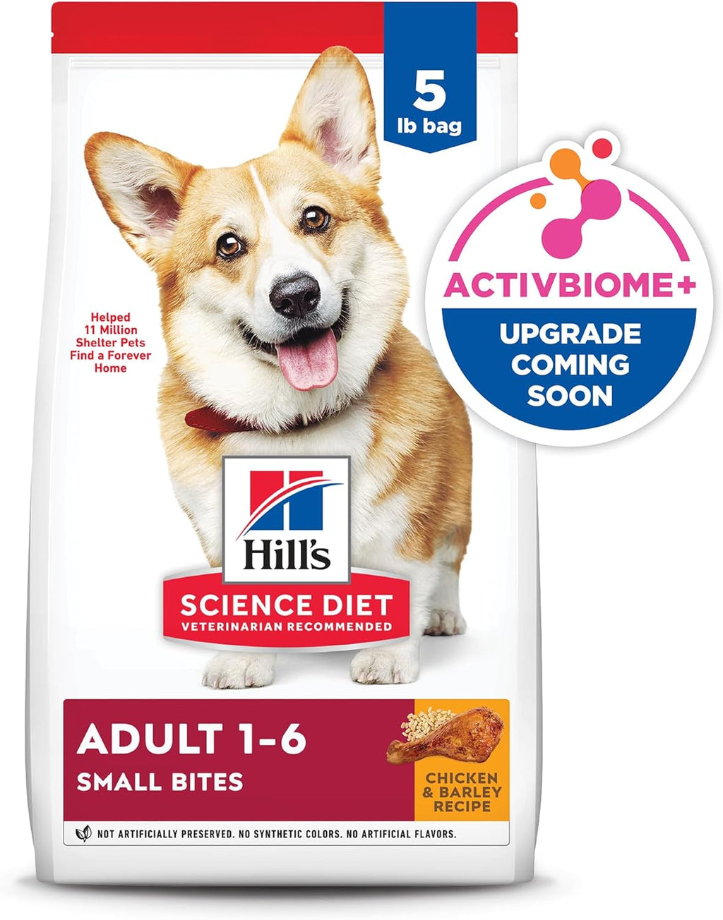 Hill's Science Diet Adult 1-6, Adult 1-6 Premium Nutrition, Small Kibble, Dry Dog Food, Chicken & Barley, 5 lb