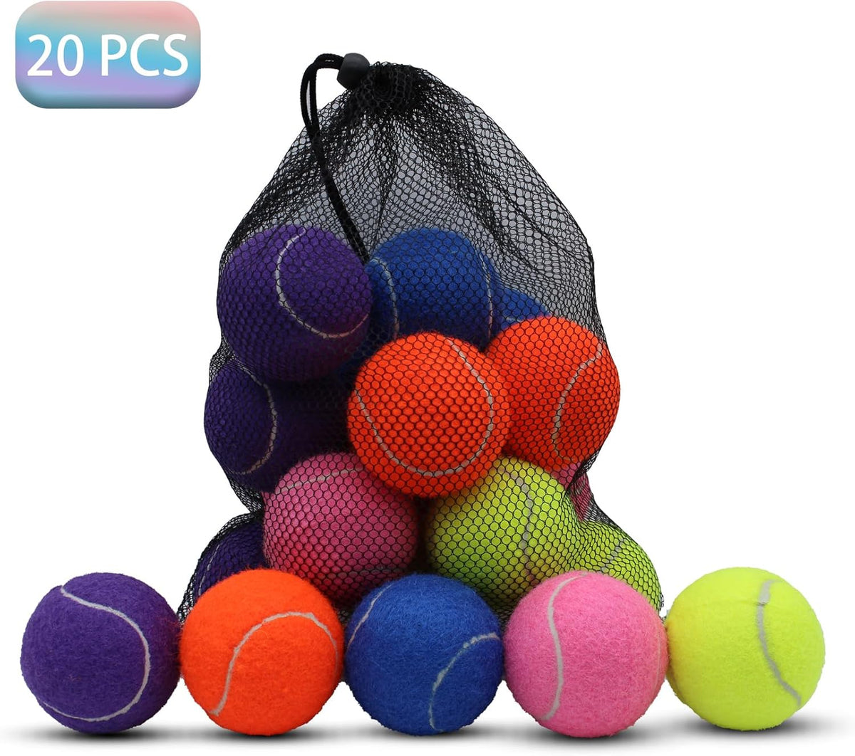 SHYUJAJIE Tennis Balls, 20 Pack Training Tennis Balls,High Elasticity Practice Tennis for Beginner, Exercise P - view 2