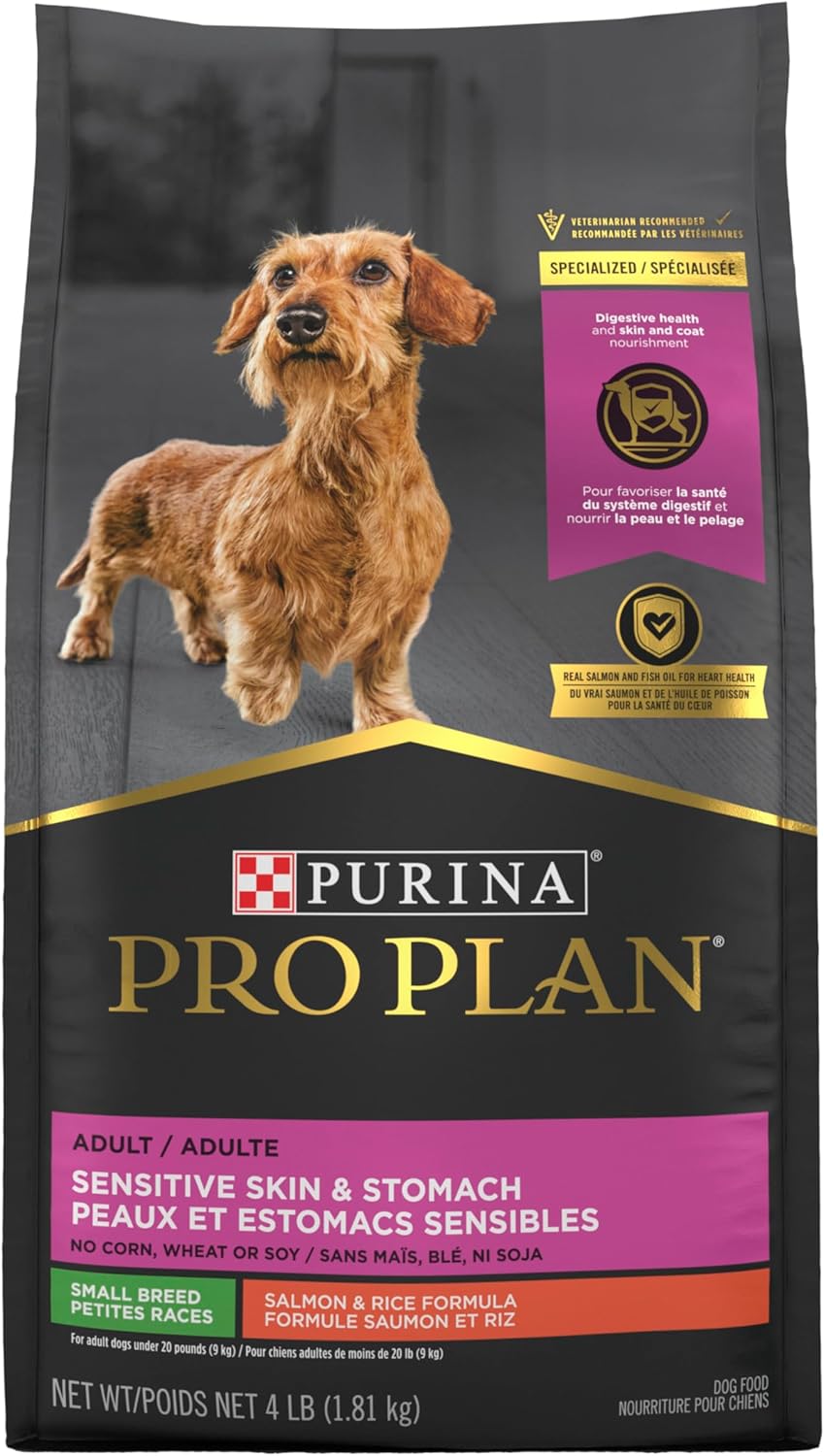 Purina Pro Plan Sensitive Skin and Stomach Dog Food Small Breed, Adult Salmon & Rice Formula - 4 lb. Bag - view 4