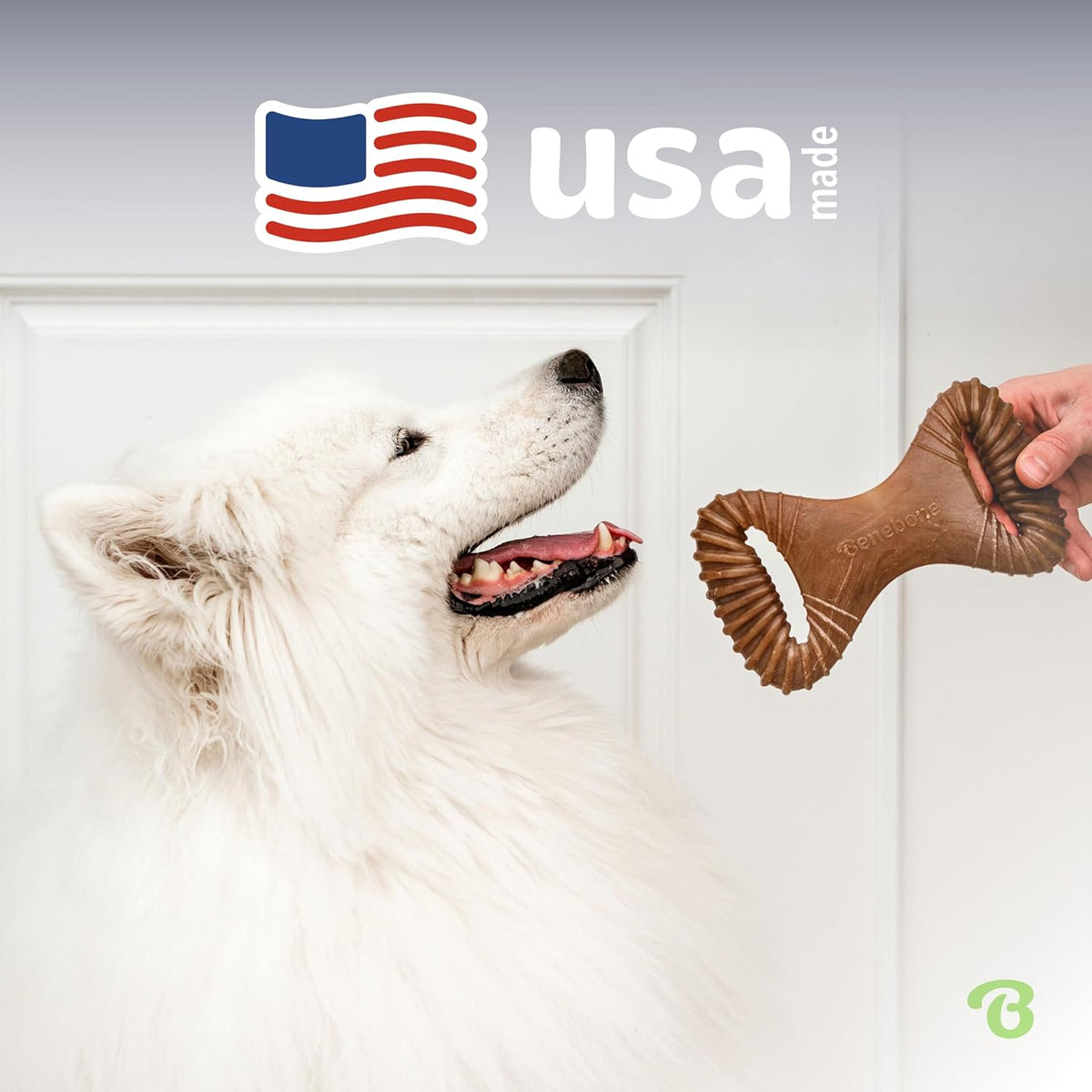 Benebone Dental Durable Dog Chew Toy for Aggressive Chewers, Real Bacon, Made in USA, Medium - view 5