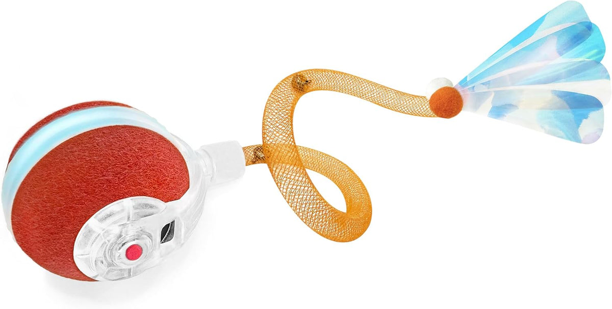 Interactive Cat Toys for Indoor Cats,The 3rd Generation Agile Moving Cat Ball with Elastic Mesh Tail,Automatic