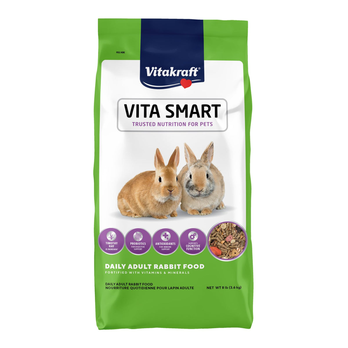 Vitakraft VitaSmart Complete Nutrition Pet Rabbit Food, 8 lbs