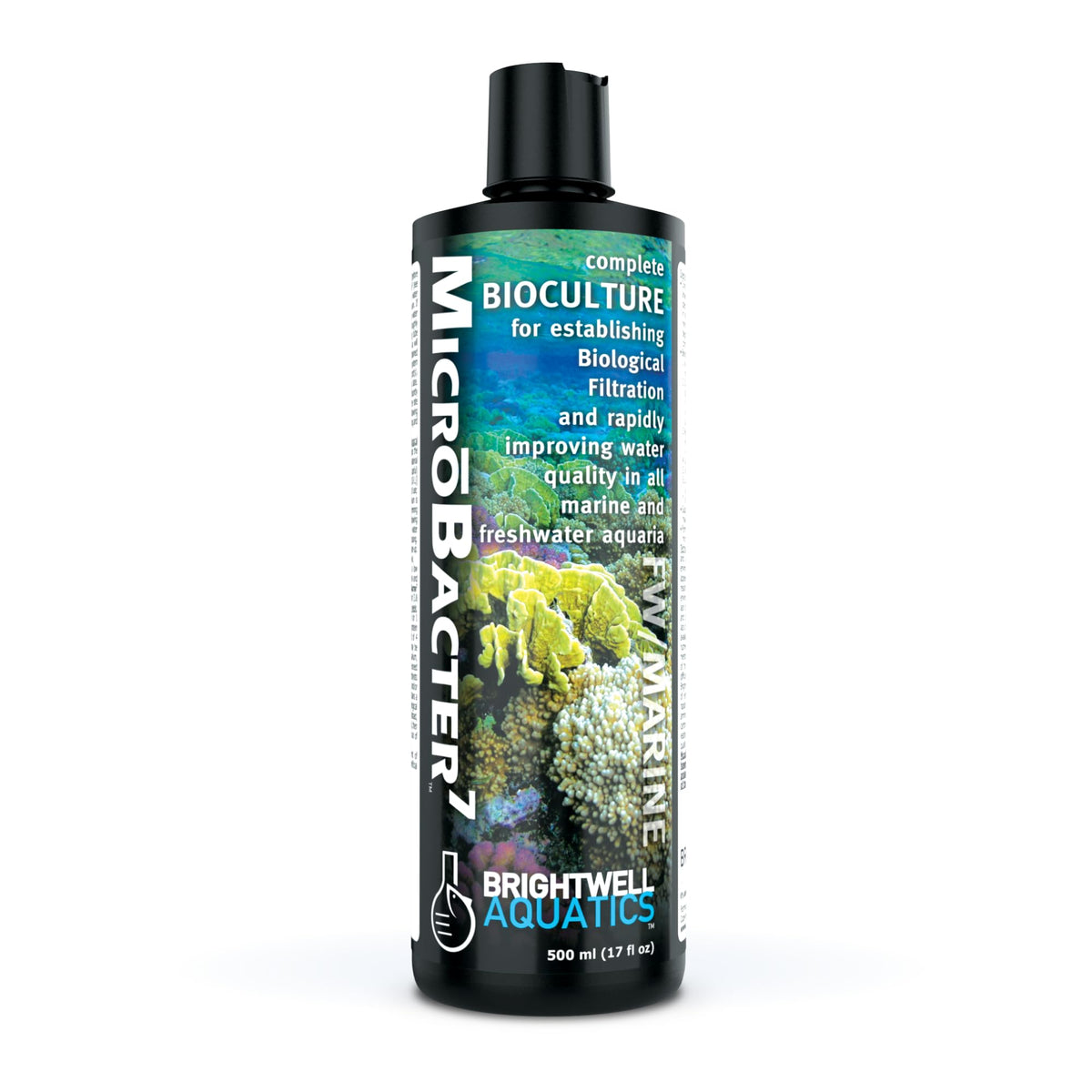 Brightwell Aquatics MicroBacter7 Complete Bioculture for Fish Tank or Aquarium - Populates Biological Filter M