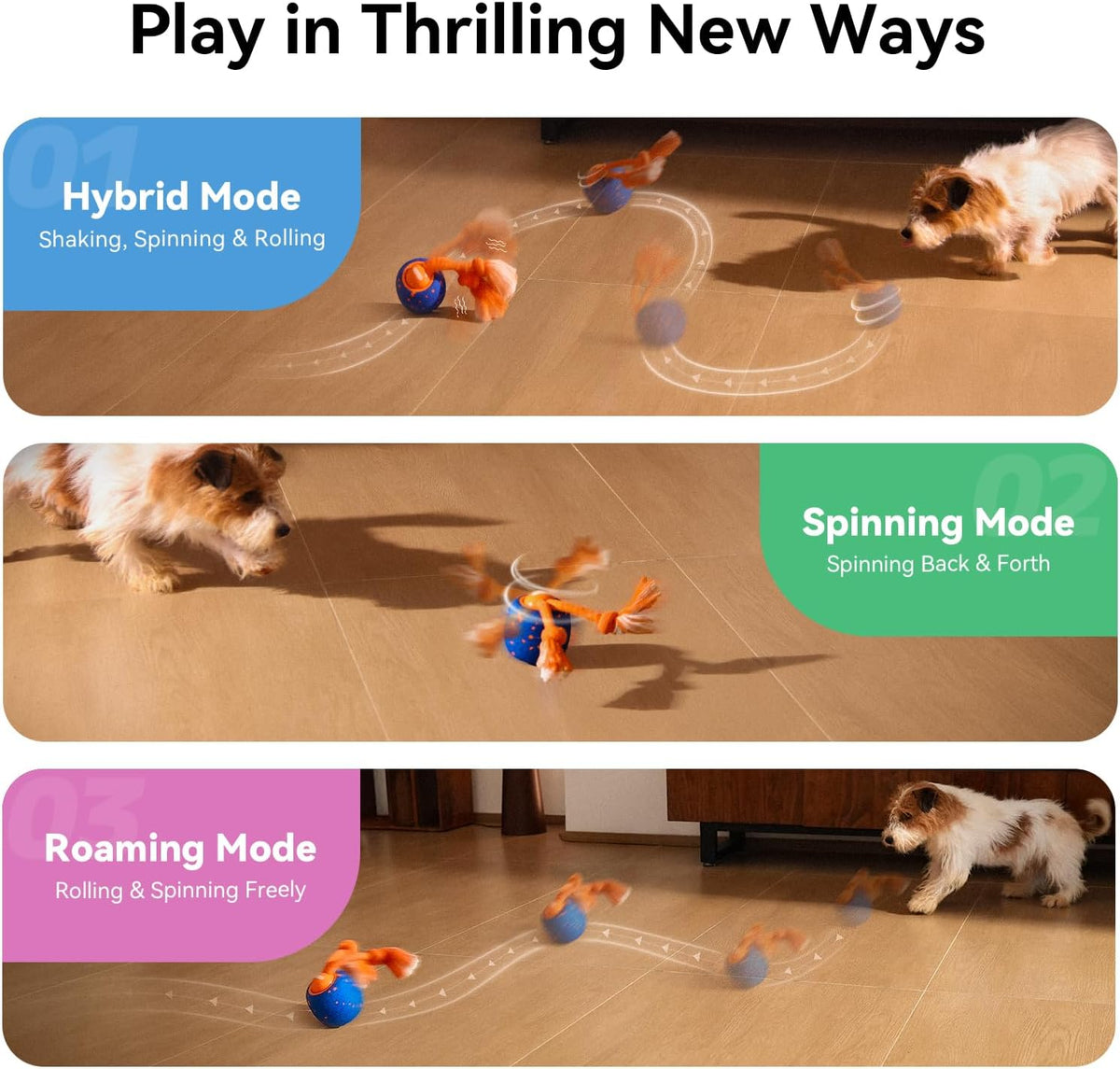 Cheerble Smart Interactive Dog Toy, Wicked Ball Rolly, Automatic Moving, Bouncing, Rotating, E-TPU Material, A - view 2