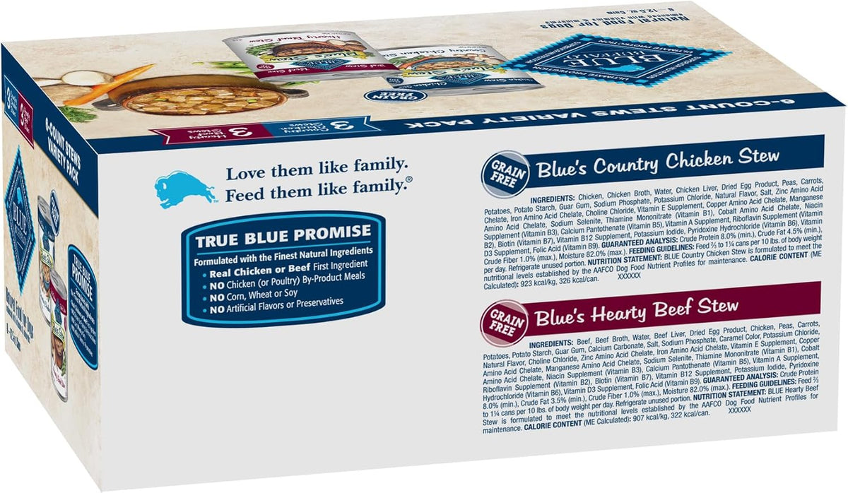 Blue Buffalo Blue's Stew Natural Wet Dog Food, Made with Natural Ingredients, Hearty Beef and Country Chicken  - view 3