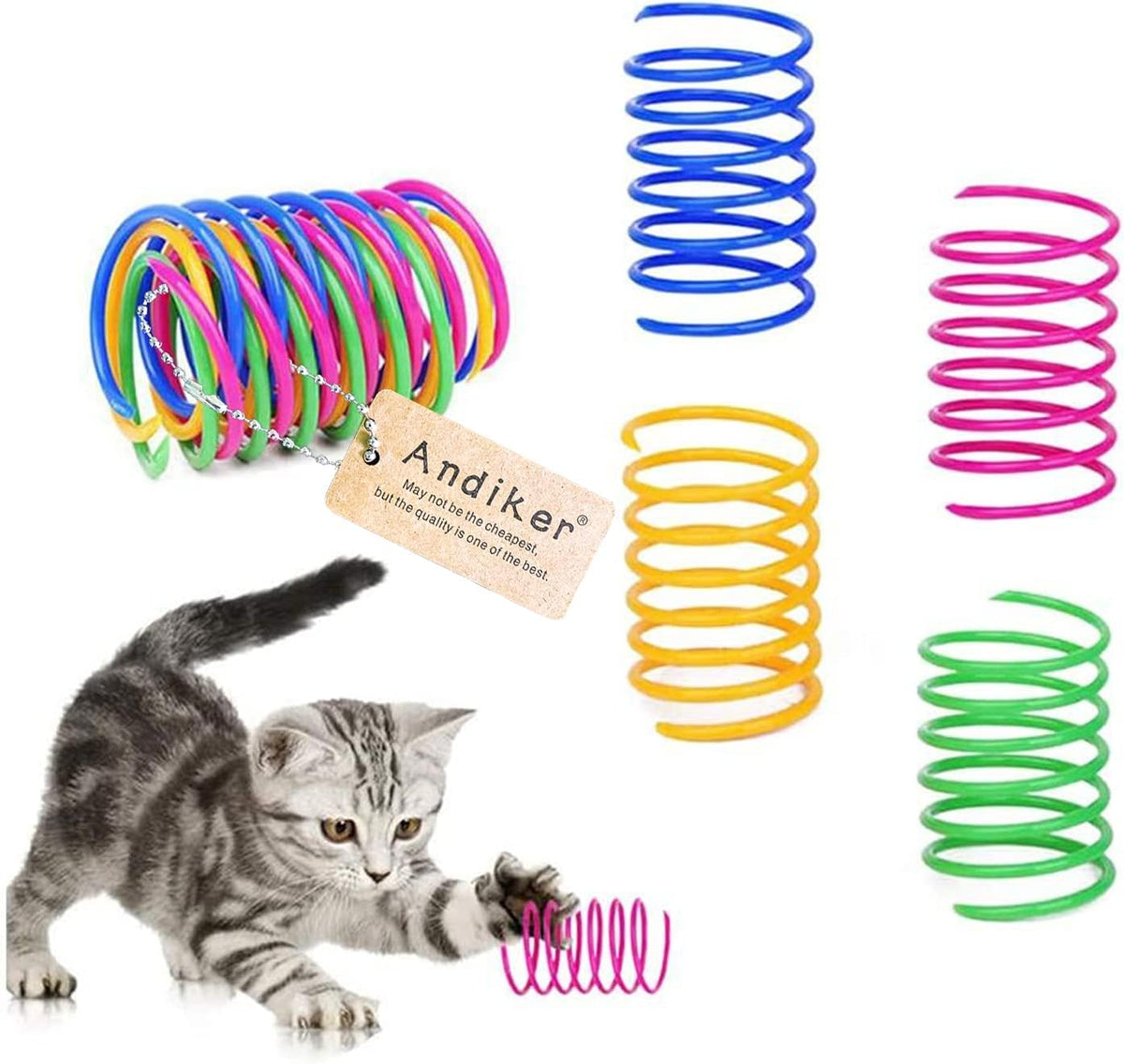 Andiker Interactive Cat Spiral Creative Spring Toy to Kill Time and Keep Fit, Sturdy and Heavy Plastic for Swa