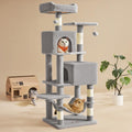 Feandrea Cat Tree, 59.5-Inch Tall Cat Tower, Plush Multi-Level Condo with 5 Scratching Posts, 2 Perches, 2 Cav