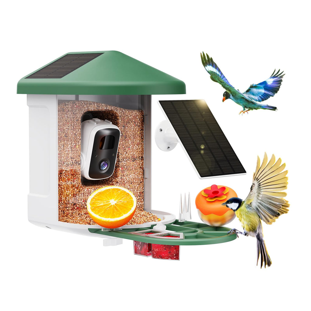 HARYMOR Bird Feeder with Camera with AI Identify Birds Species Solar Powered, Smart Bird House with Cam, 2K HD