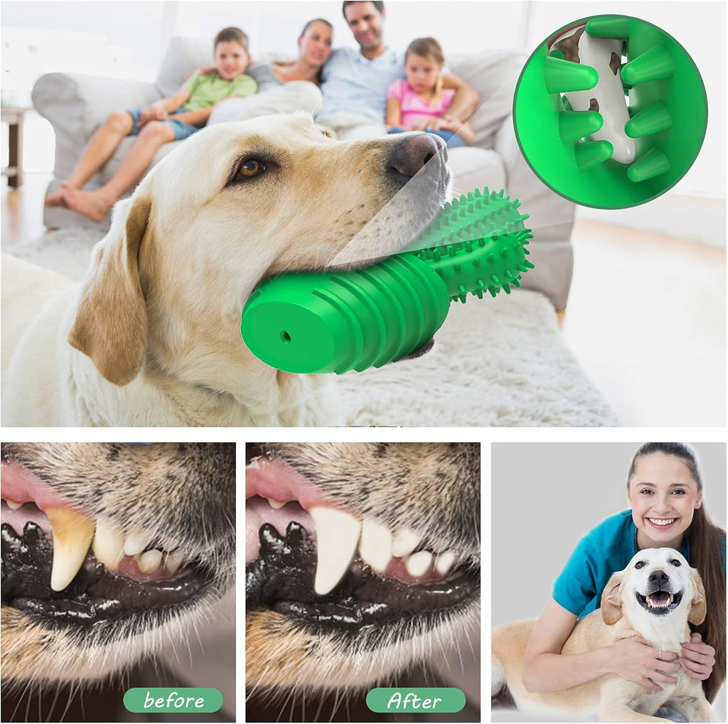 Pamlulu Dog Chew Toys Dog Toothbrush Stick Teeth Cleaning Brush Dental for Medium Large Dog, Puppy Christmas E - view 3