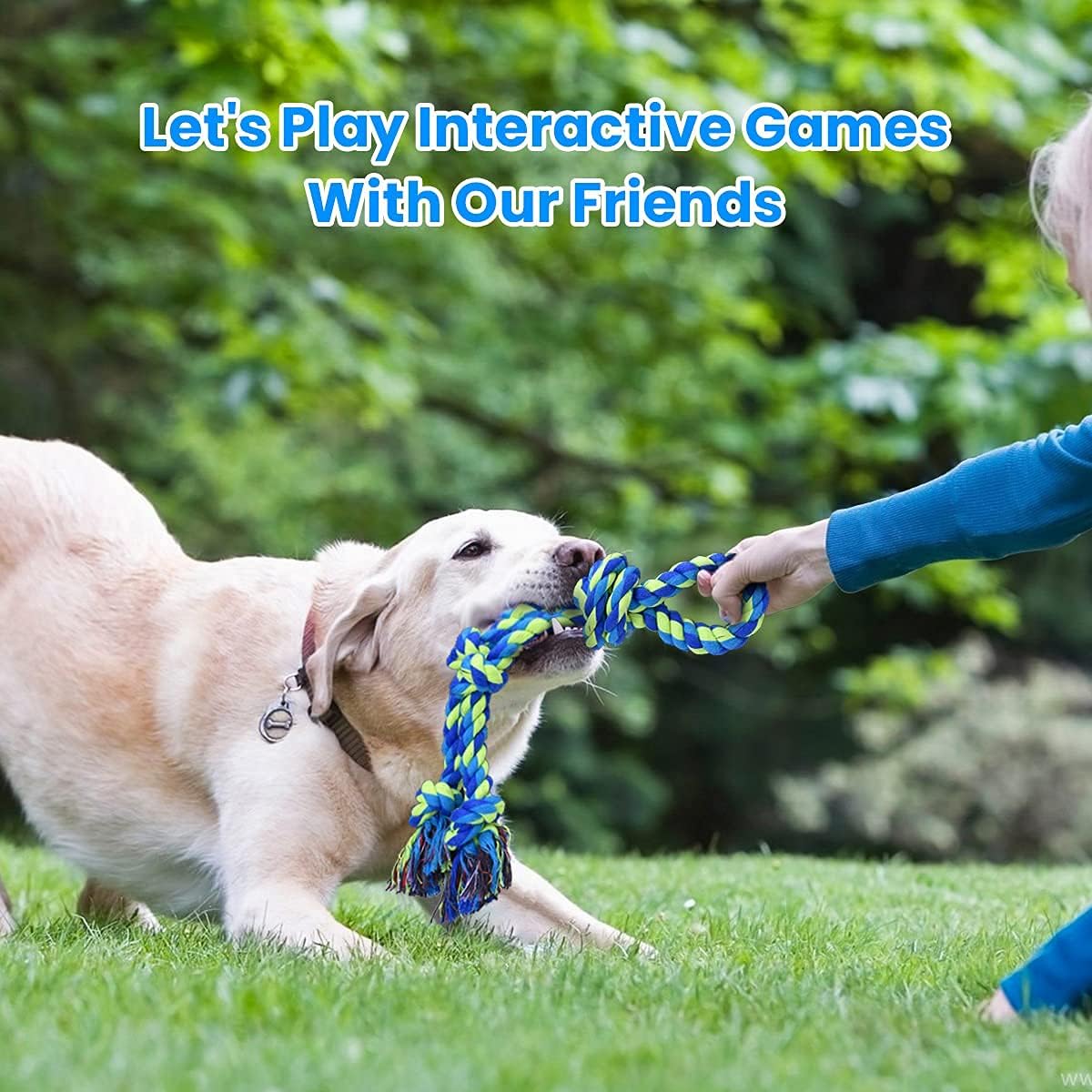 Feeko Heavy Duty Dog Rope Toys for Large Breed Aggressive Chewers, 2 Pack Indestructible Teeth Cleaning Tug of - view 5