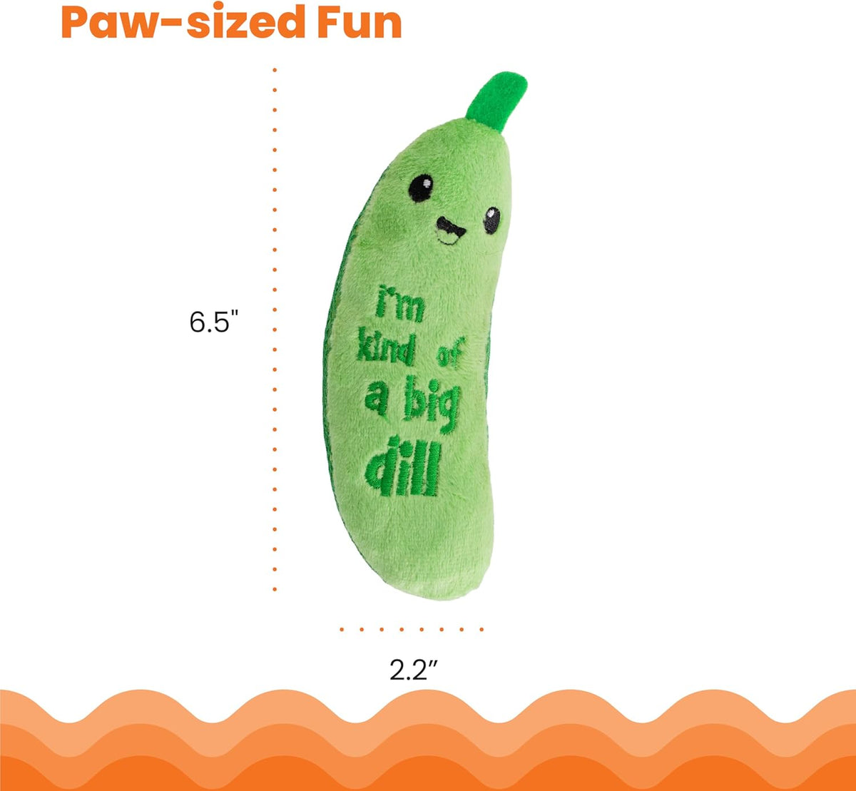 Catstages Crunchy Pickle Kicker Cat Toy – Plush Crinkle Toy with Catnip and Dental Mesh, 6.5" - view 6